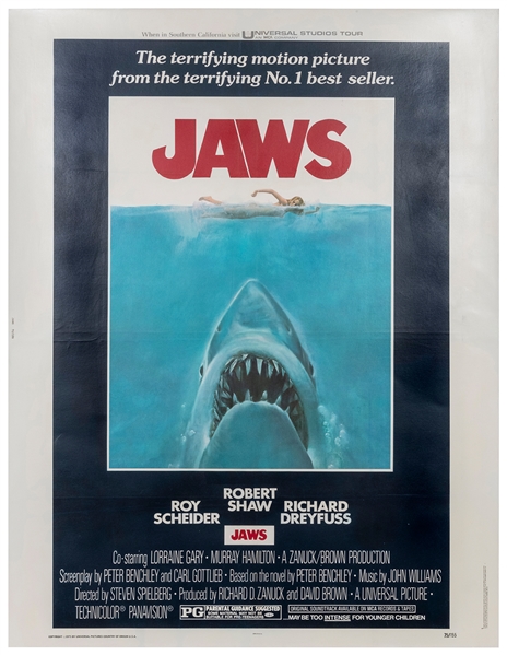  Jaws. Universal Pictures, 1975. First theatrical run movie ...