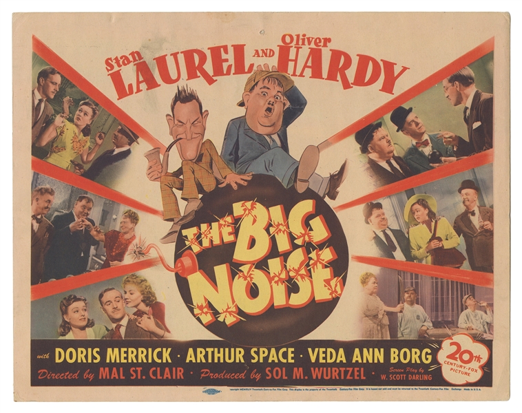  LAUREL & HARDY. The Big Noise. 20th Century Fox, 1944. Titl...