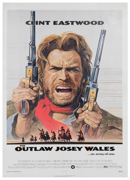  The Outlaw Josey Wales. Warner Brothers, 1976. One-sheet po...
