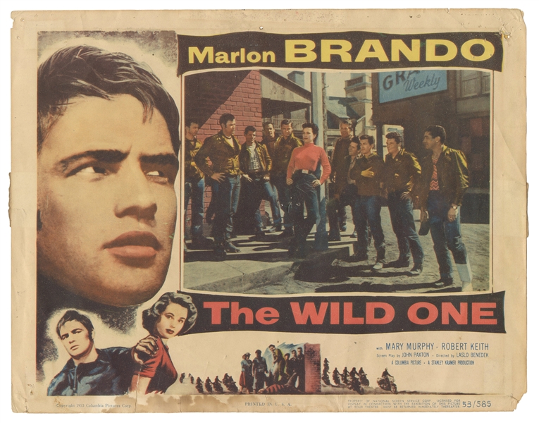  The Wild One. Columbia, 1953. Lobby card (11 x 14”) for the...