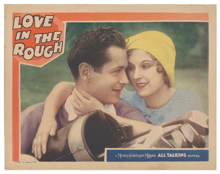  [GOLF] Love in the Rough. MGM, 1930. Lobby card (11 x 14”) ...