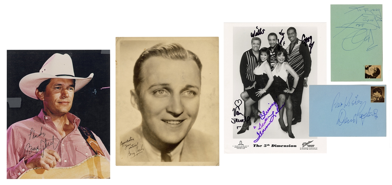  Collection of Autographed Photos and Cards of Male Musician...