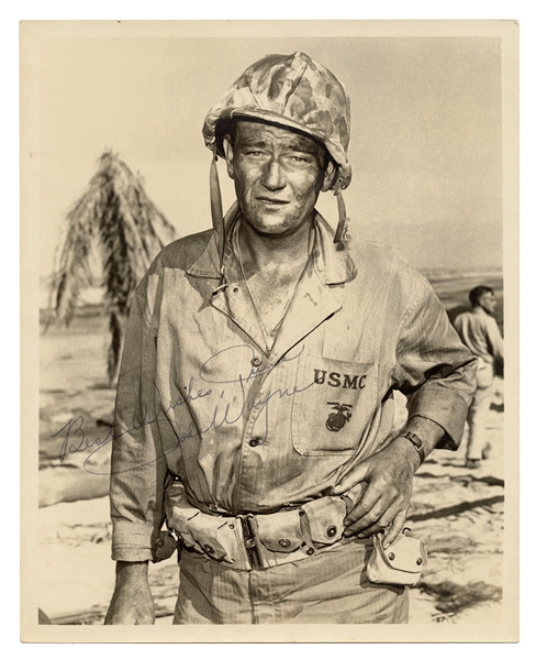  WAYNE, John (1907-1979). Autographed Photo of John Wayne. P...