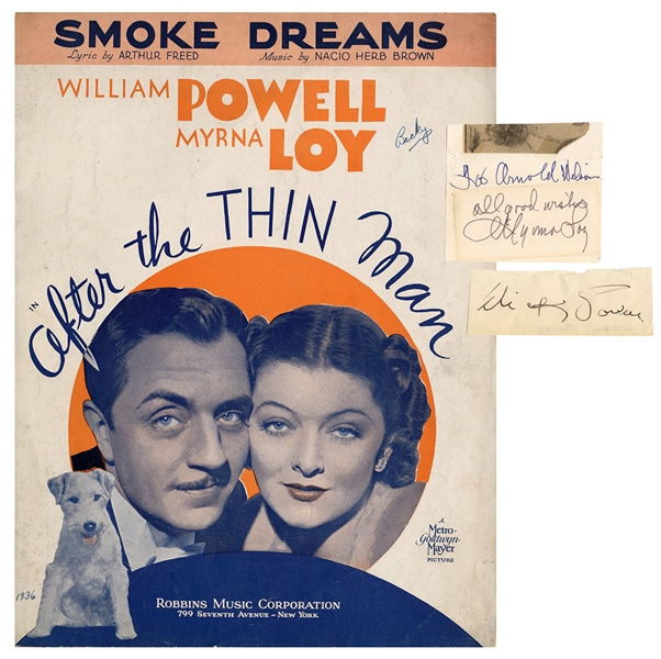  POWELL, William, and Myrna Loy. “Thin Man” Autographs of W....