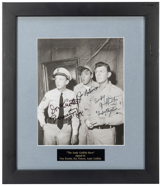  The Andy Griffith Show Signed Photo Display. Black and whit...