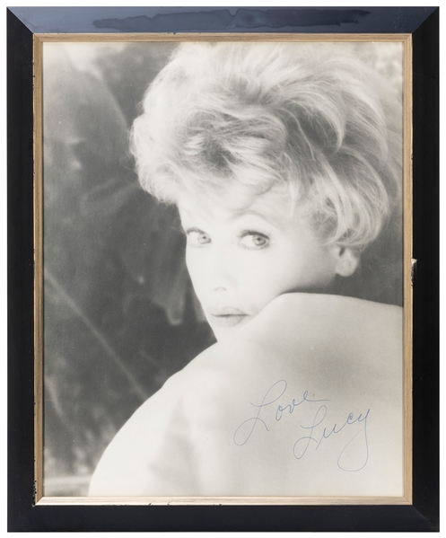  Lucille Ball Signed Photograph. Black and white photo of th...