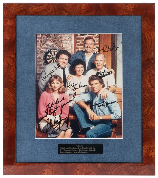  Cheers Signed Cast Photograph Display. Color photograph sig...