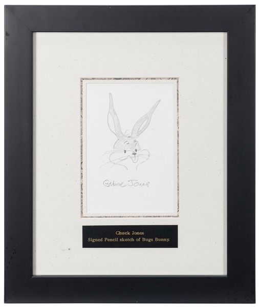  Chuck Jones Signed Sketch of Bugs Bunny. Signed pencil sket...