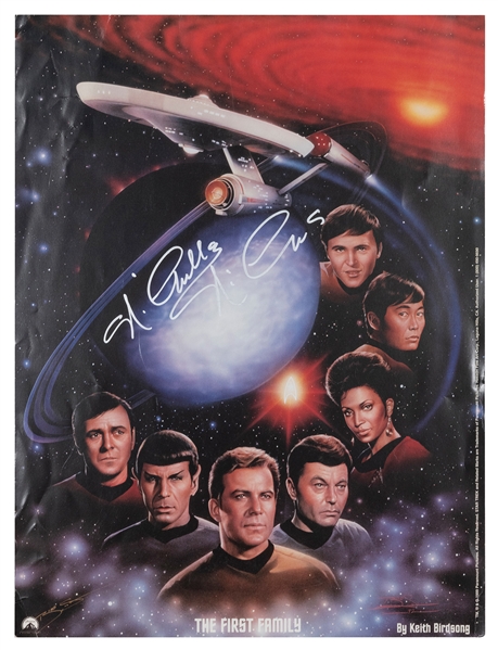  Star Trek “First Family” Print Signed by Nichelle Nichols. ...