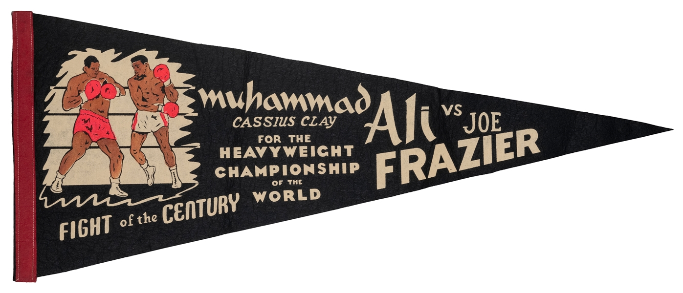  Muhammad Ali vs. Joe Frazier Souvenir Boxing Pennant. [1974...