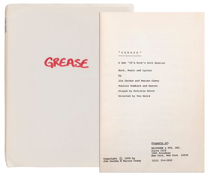  Original “Grease” on Broadway Script. Book, music and lyric...