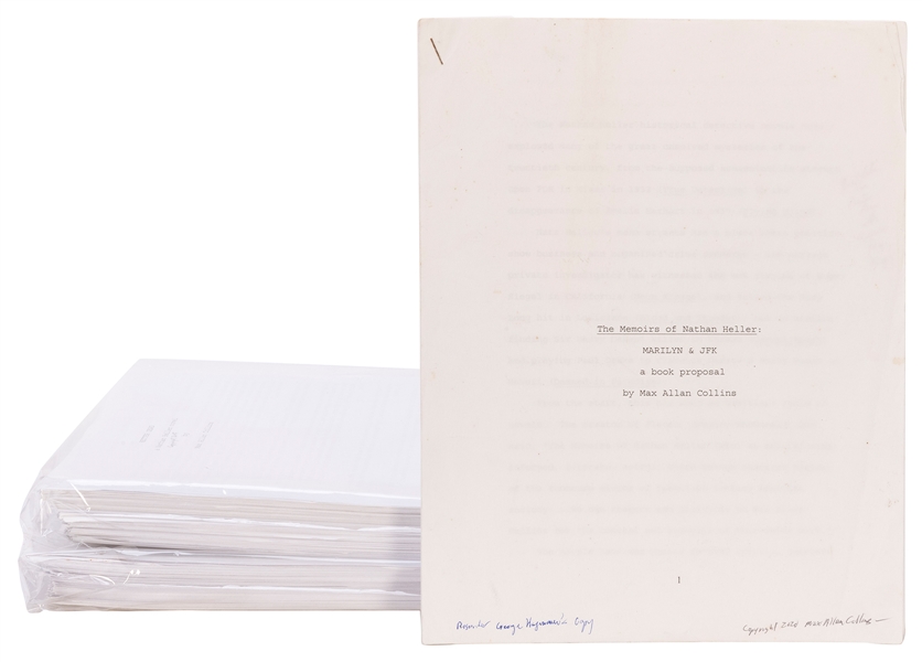  COLLINS, Max Allan. John F. Kennedy Related Manuscripts. Ty...