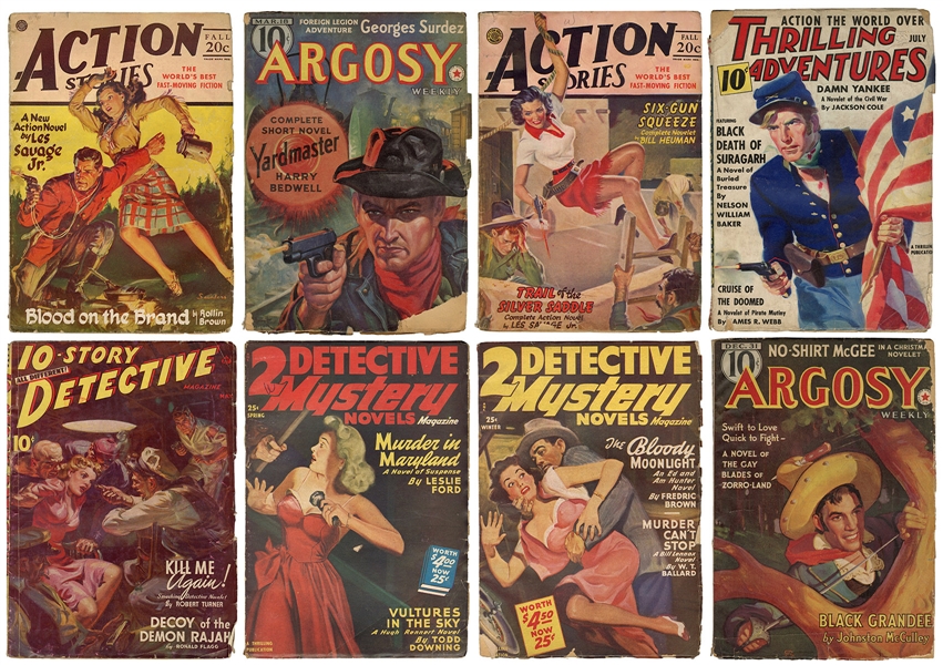  [PULPS] Lot of 8 Detective, Western, and Adventure Pulps. I...