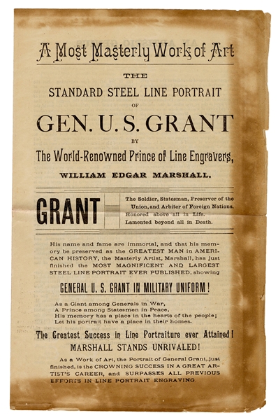  GRANT, Ulysses S. (1822–1885). –– MARSHALL, William Edgar, ...
