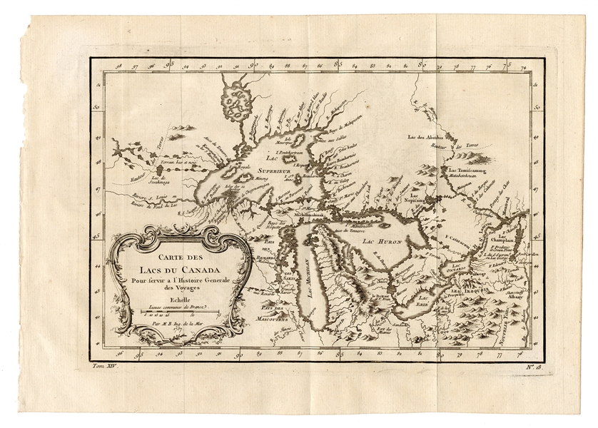  [GREAT LAKES REGION]. BELLIN, Jaques Nicolas (1703–1772). C...
