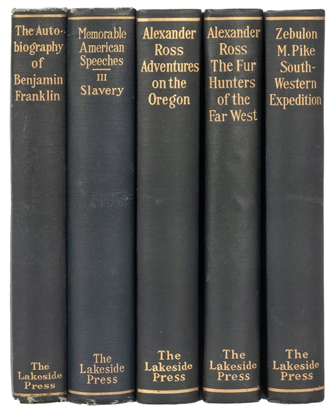  [LAKESIDE PRESS CLASSICS]. A group of 5 “green” volumes. In...