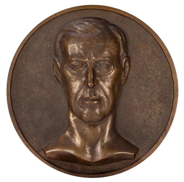 [WILSON, Woodrow (1856–1924)]. Bronze rondel relief bust pl...