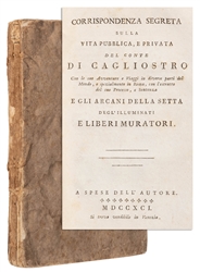  CAGLIOSTRO, Count Alessandro di (Italian, 1743-1795). Corri...