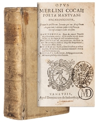  COCCAJO, Merlino (Teofilo Folengo) (Italian, 1491-1544). Op...