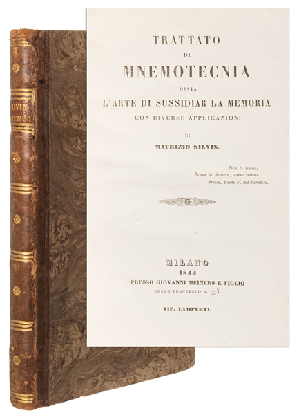  SILVIN, Maurizio (Italian). Trattato di Mnemotecnia Ossia L...