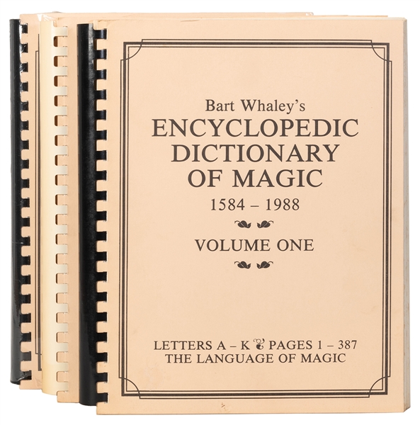  WHALEY, Bart. Encyclopedic Dictionary of Magic and Who’s Wh...