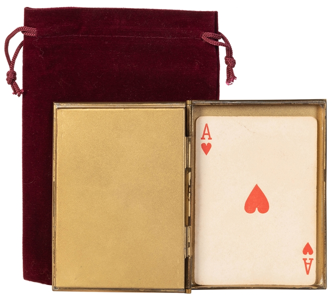  Card Case. European, 1930s. A solid brass card case that fa...