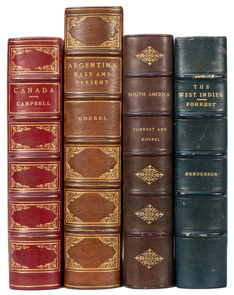  [TRAVEL]. A group of 4 finely bound titles, including: HEND...