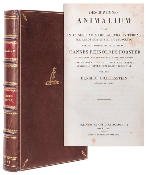  FORSTER, Johann Reinhold (1729–1798). Descriptiones animali...