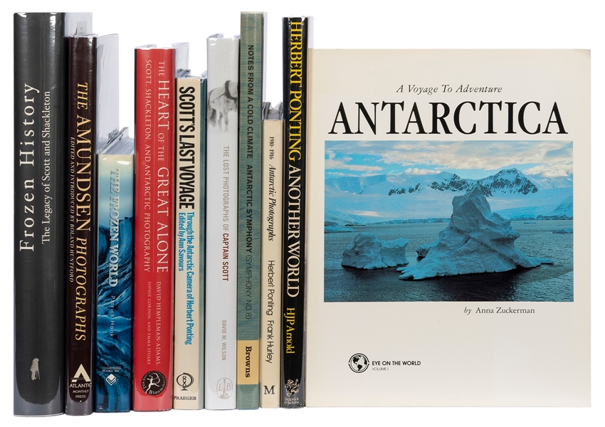  [ANTARCTIC EXPLORATION]. A group of over 50 art and photogr...