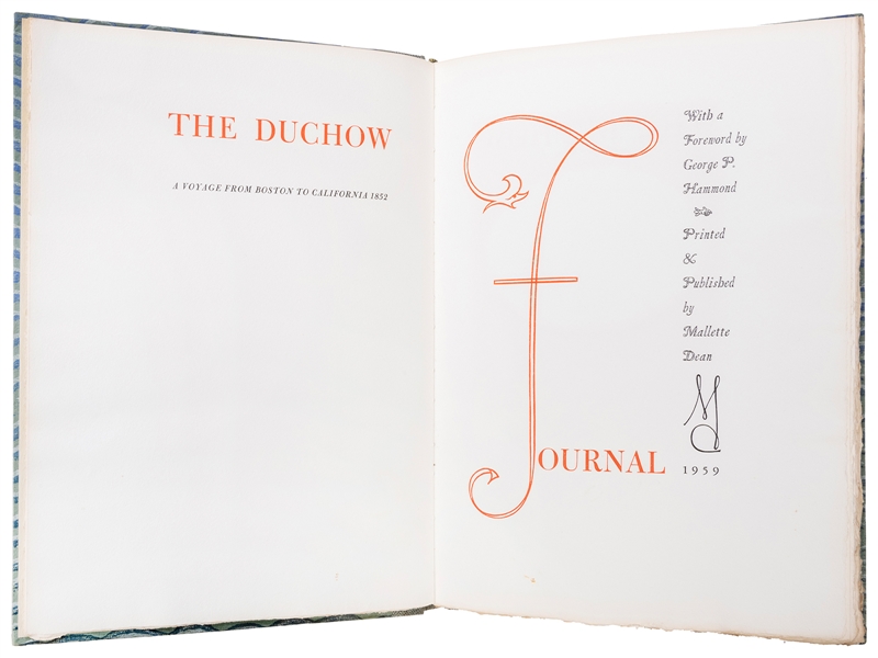  [ALLEN PRESS]. DUCHOW, John Charles (1830–1901). The Duchow...