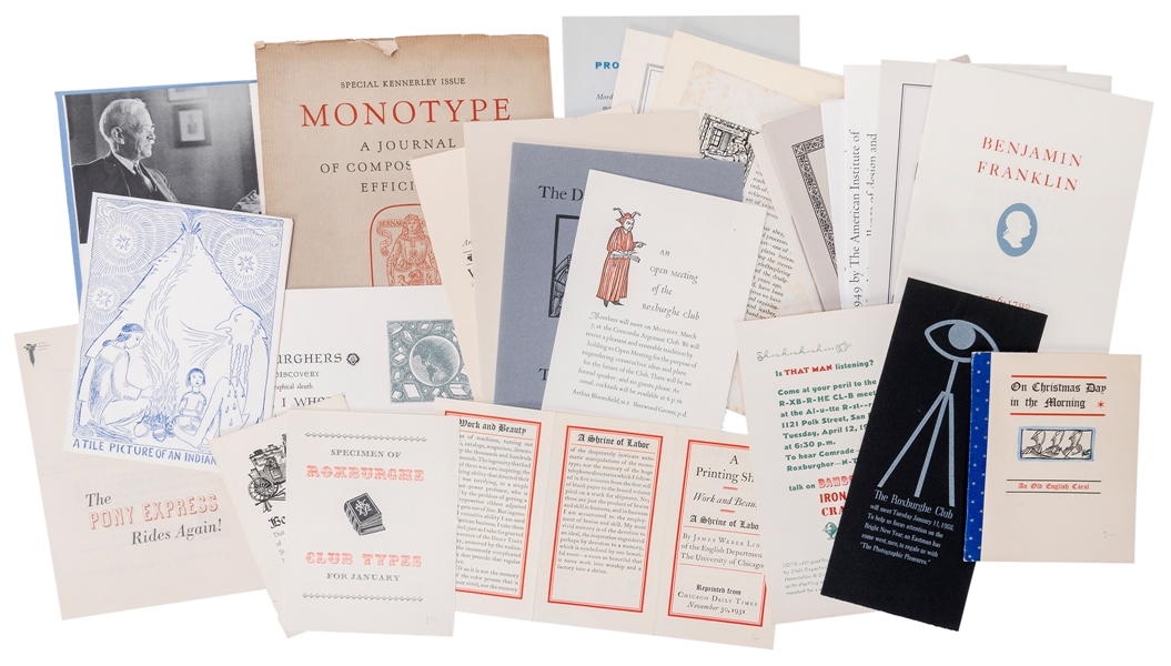  [ROXBURGHE CLUB]. Over 40 Printed Specimens by Various Memb...