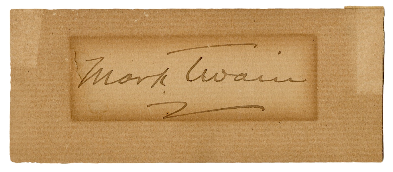  CLEMENS, Samuel Langhorne (“Mark Twain”) (1835–1910). Signa...