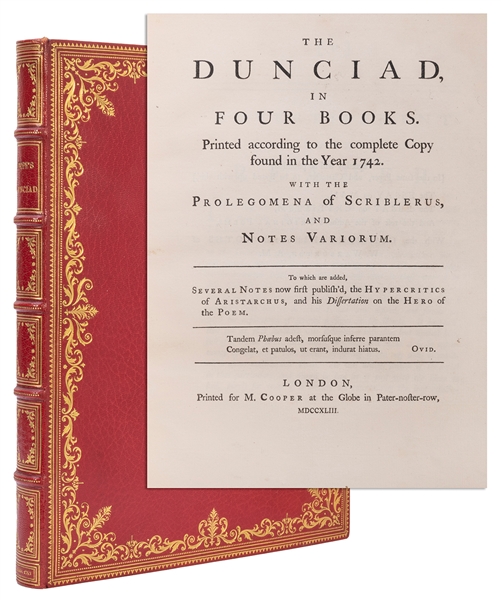  [CLUB BINDERY]. POPE, Alexander (1688–1744). The Dunciad, i...