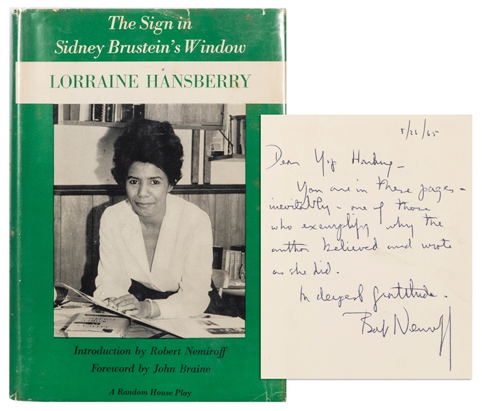  HANSBERRY, Lorraine (1930–1965). The Sign in Sidney Brustei...