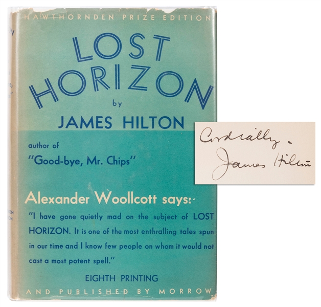  HILTON, James (1900–1954). Lost Horizon. New York: William ...