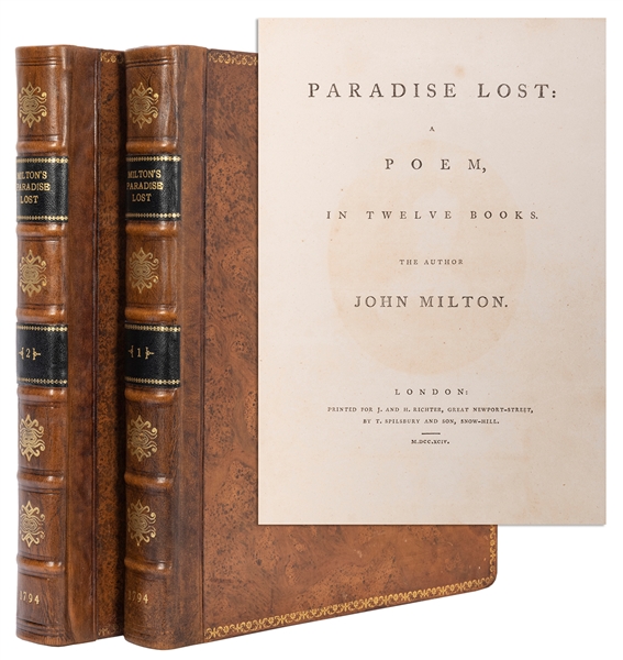  MILTON, John (1608–1674). Paradise Lost: A Poem, in Twelve ...