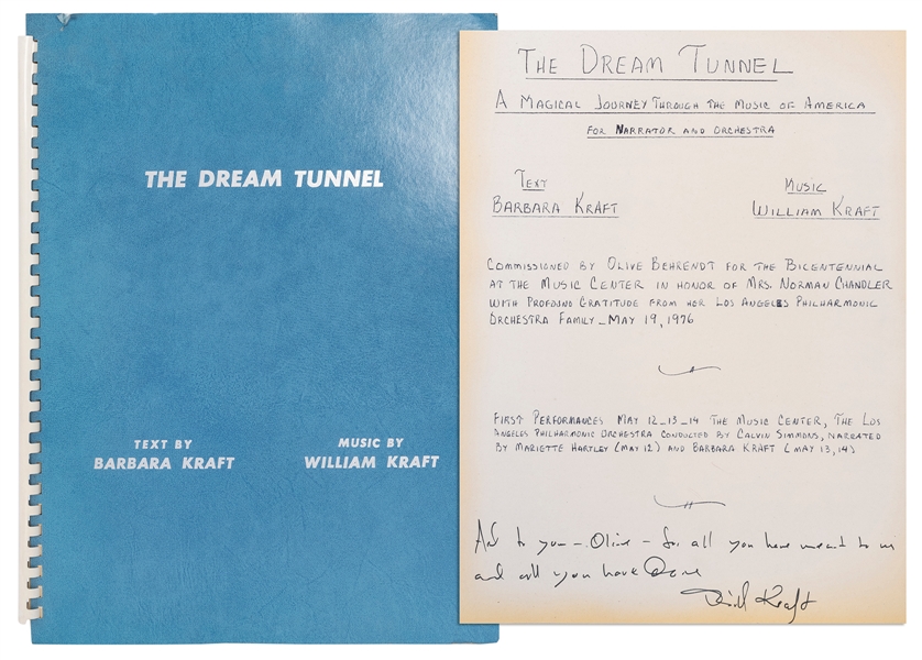  [MUSIC]. KRAFT, William (Chicago, b. 1923). The Dream Tunne...