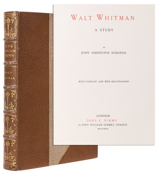 SYMONDS, John Addington (1840–1893). Walt Whitman: A Study....