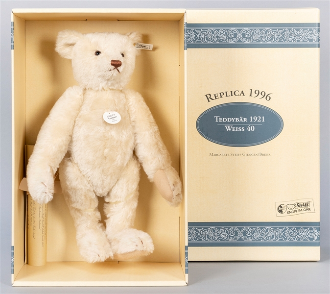  Steiff White Teddy Bear 1921 / 1996 LE Replica. Limited edi...