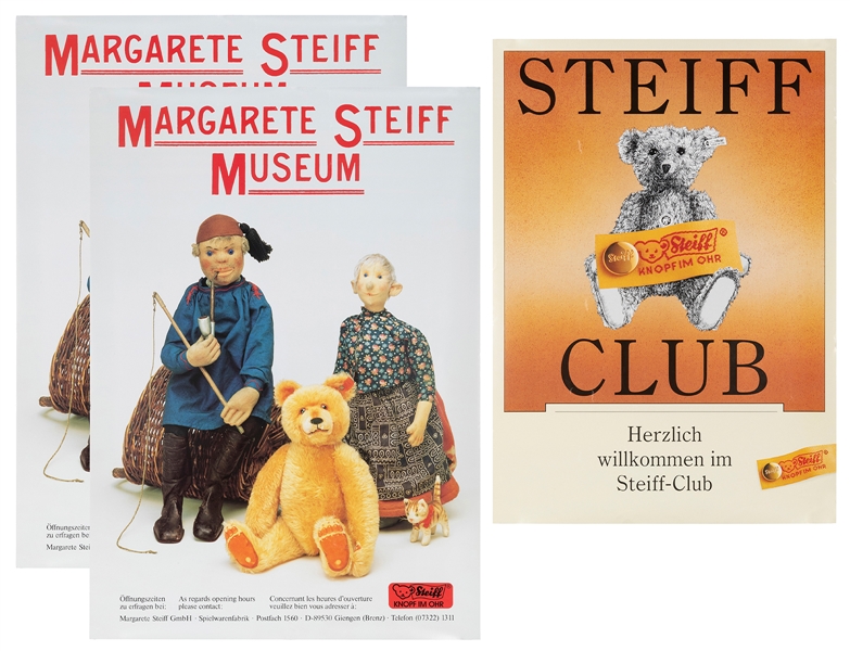  Margarete Steiff Museum Store Display Posters (3). 1990s. I...