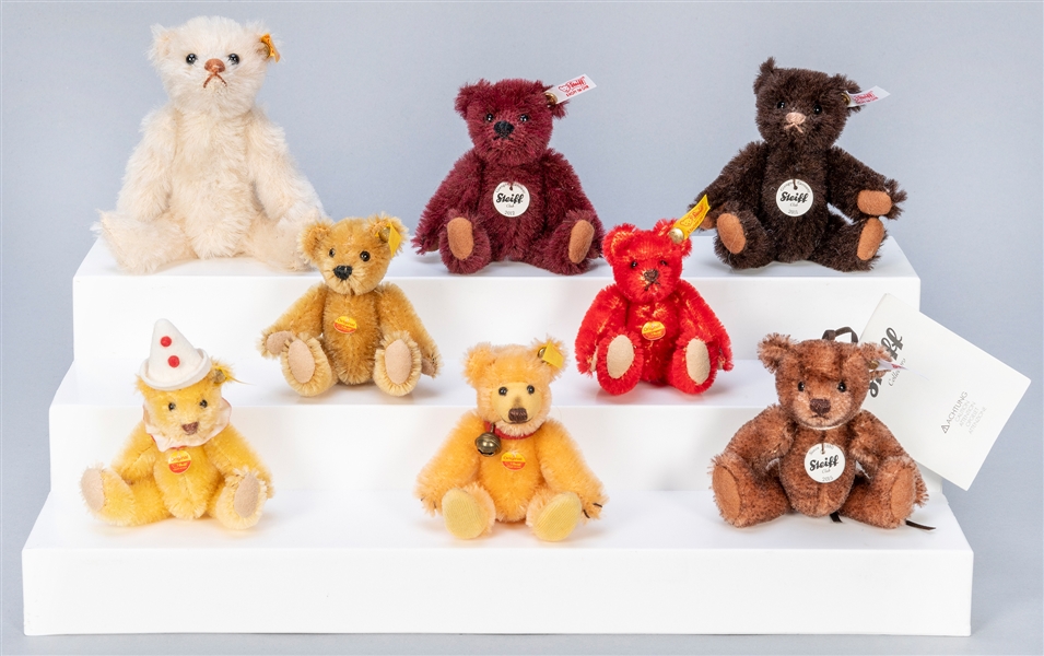  Steiff Club Miniature Jointed Teddy Bears Collection (8). I...