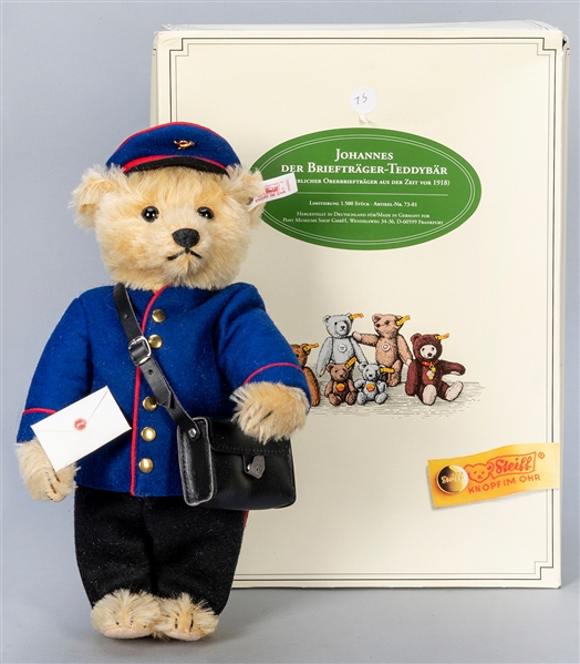  Steiff 1995 Johannes der Brieftrager Postman Teddy Bear LE....