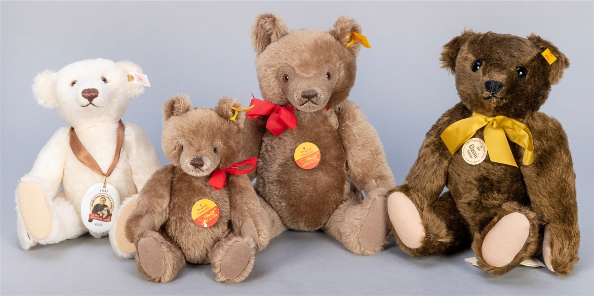  Group of 4 Steiff Teddy Bears. Including Original Teddy Bea...