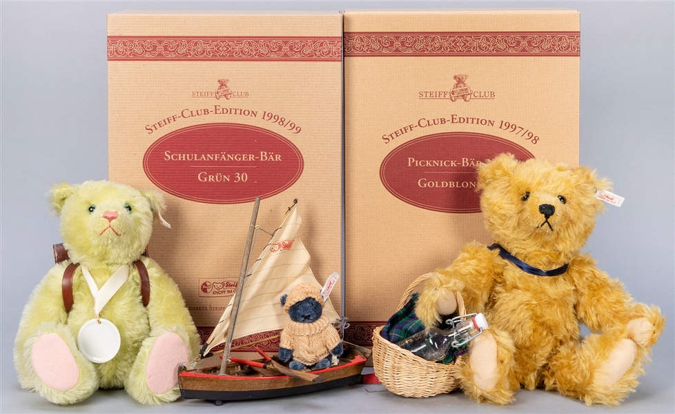  Trio of Steiff Limited Edition Bears. Including 1997 Picnic...