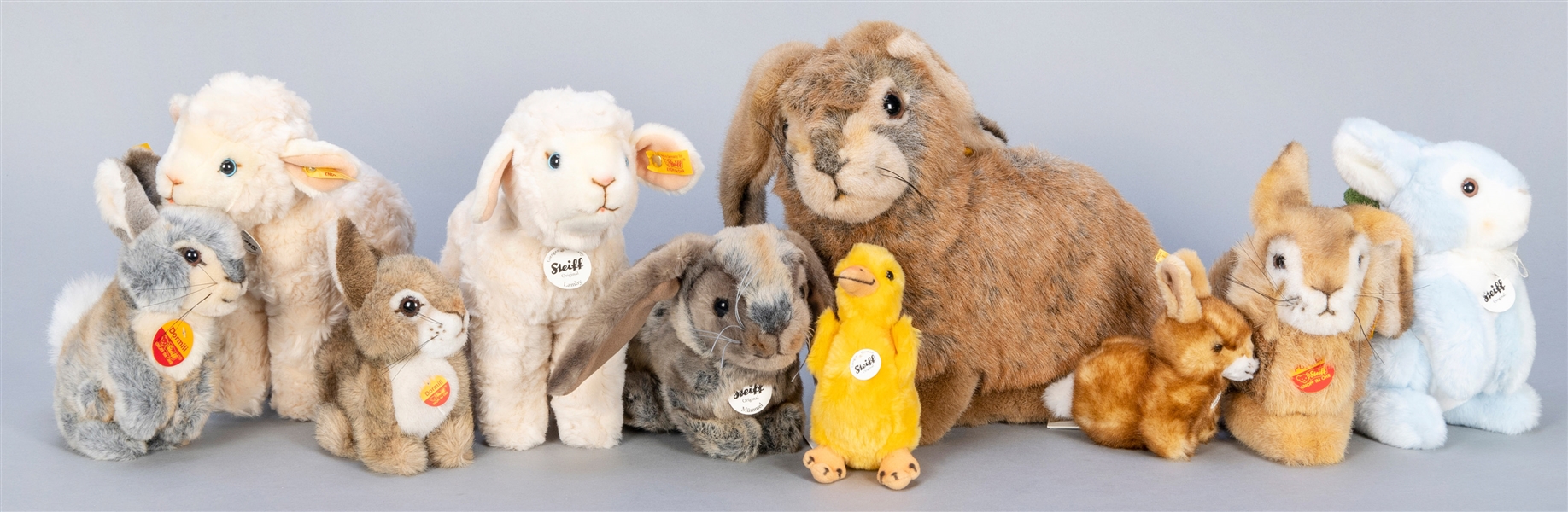  Steiff Rabbits and Easter Plush Animals Group (11). Eleven ...