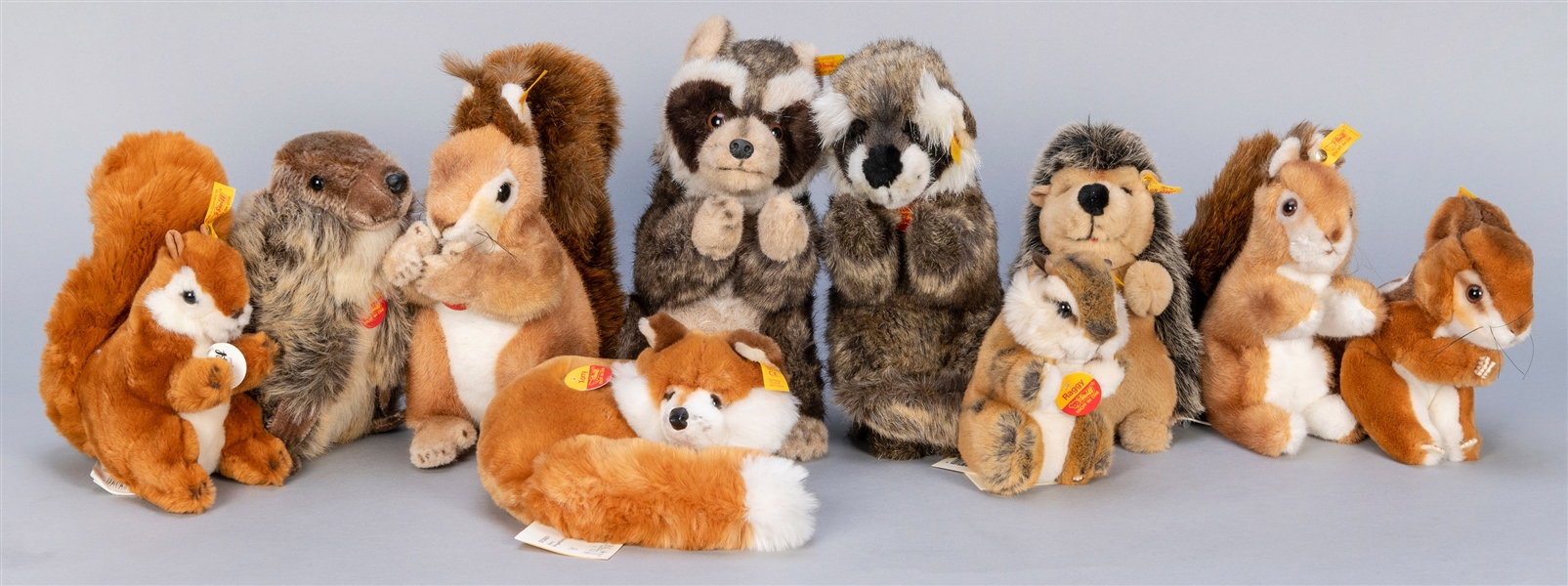  Steiff Woodland and Small Animals Group (11). Eleven cotton...