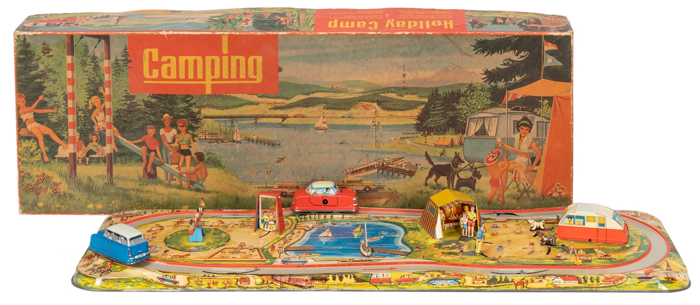  Technofix Holiday Camp Tin Litho Toy in Original Box. Weste...