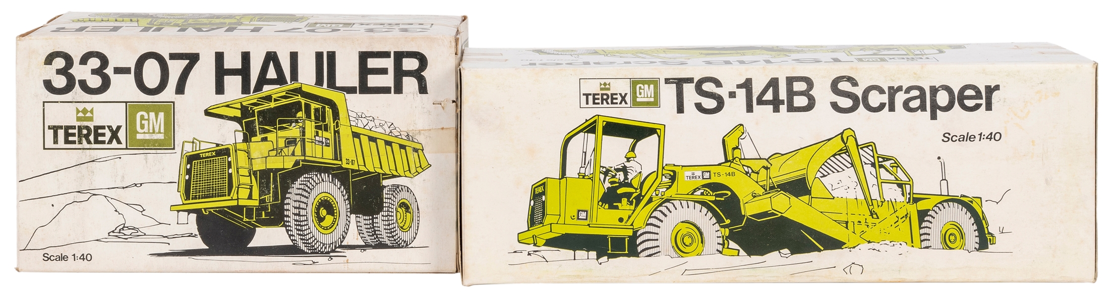  GM Terex Hauler and Scraper Diecast Vehicles in Boxes. Made...
