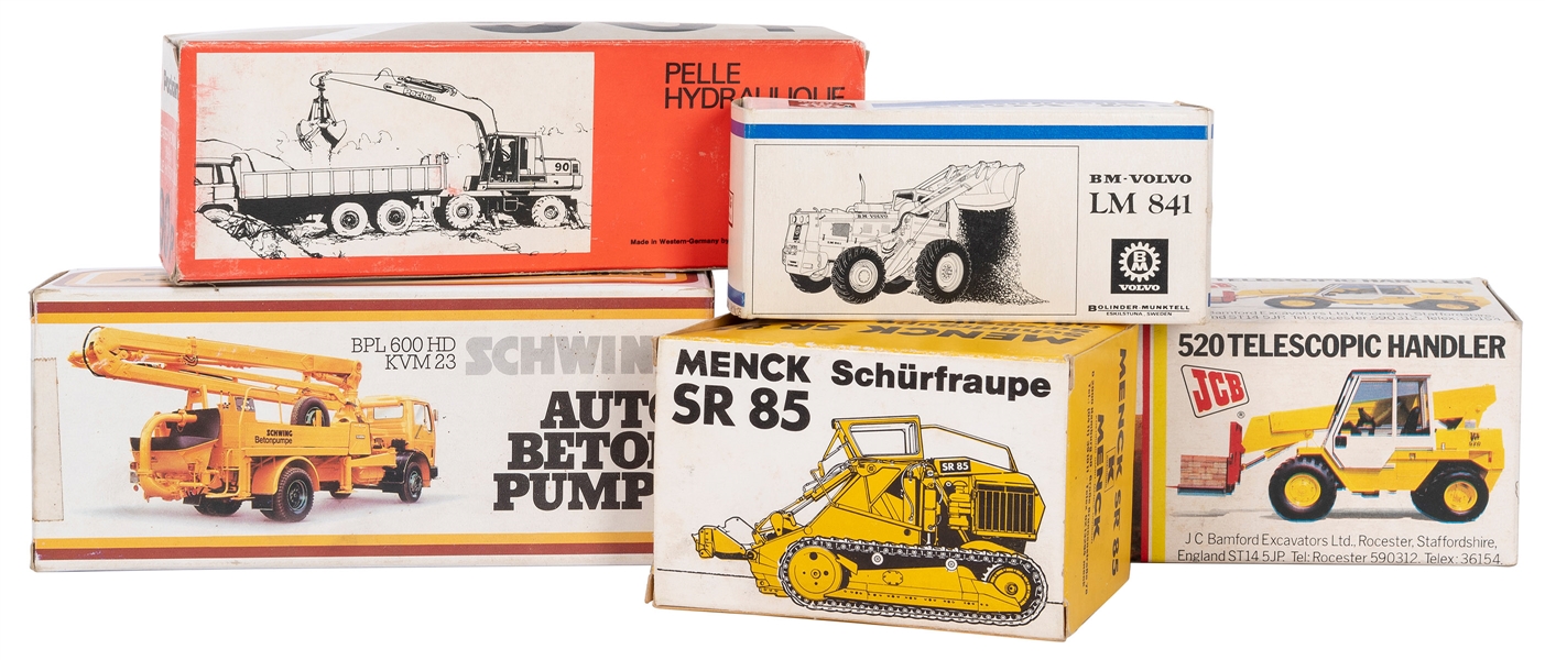  Group of 5 NZG / West German Diecast Construction Vehicles....