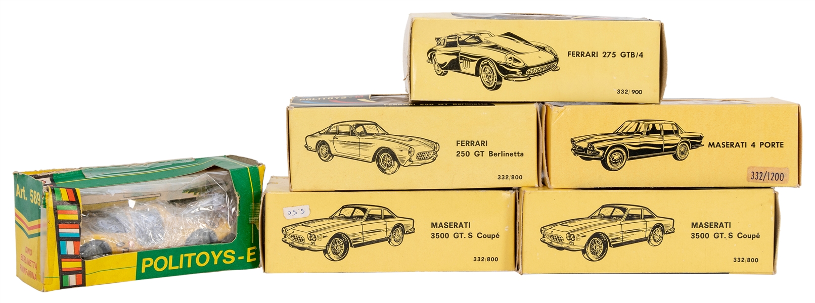  Politoys Ferrari and Maserati Diecast Vehicles in Original ...